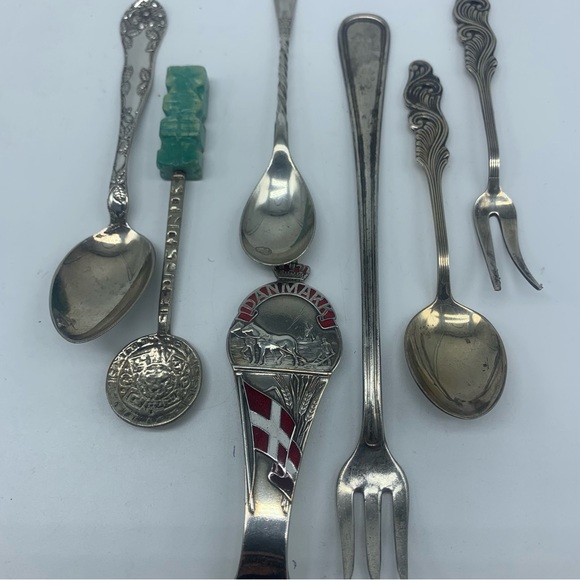 Collection of Seven Special Sterling Spoons and Forks From Around the World - Picture 2 of 16